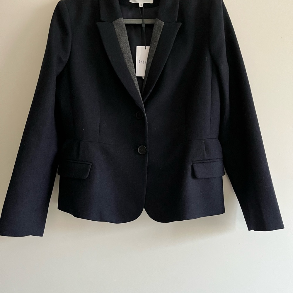 Elegant Blue Wool Women's Blazer